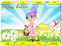 Easter Girl Basket Flowers