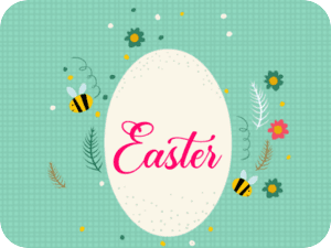 Easter Bees Flowers Egg