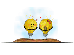 Happy Anniversary Lightbulb Couple