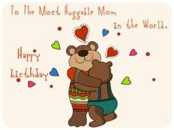 Birthday Hugging Bears Hearts
