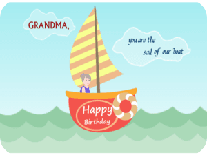 Happy Birthday Grandma Sailing Boat