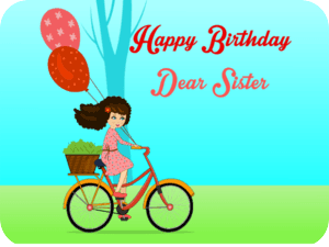Birthday Sister Bicycle Balloons