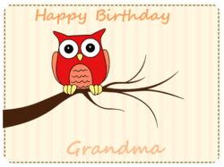 Birthday Grandma Red Owl