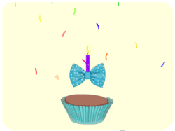 Birthday Cupcake Bowtie Candle