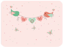 Mothers Day Birds Hearts