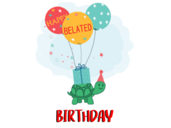 Belated Birthday Turtle Balloons