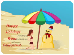 Holiday Beach Snowman Parasol