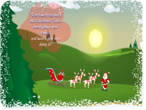 Santa Reindeer Christmas Sunset