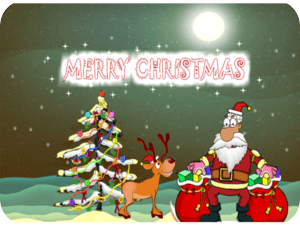 Merry Christmas Santa Reindeer