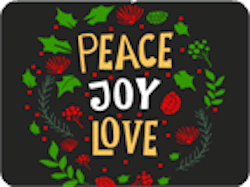 Peace Joy Love Holiday Wreath