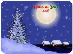 Safe Winter Holiday Moonlit Snow