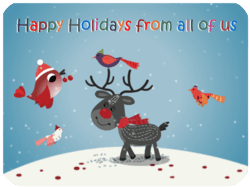 Happy Holidays Reindeer Birds