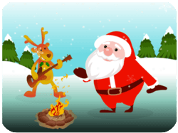 Santa Reindeer Campfire Christmas