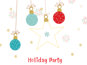 Holiday Party Colorful Ornaments