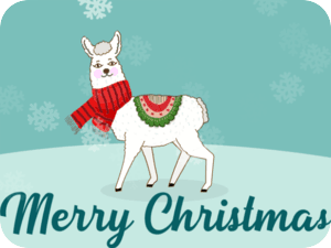 Merry Christmas Llama Scarf