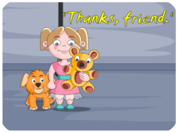 Thank You Friend Girl Dog Bear