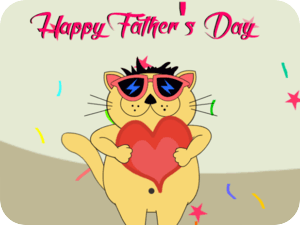 Funny Fathers Day Cat Heart