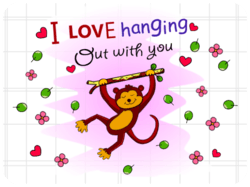 Funny Valentine Monkey Hanging