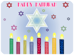 Happy Hanukkah Colorful Menorah