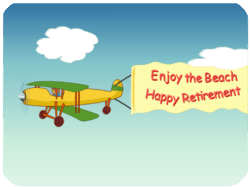 Retirement Airplane Beach Banner