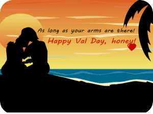 Romantic Valentines Sunset Kiss