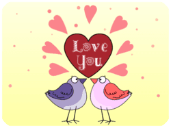 Valentine Love Birds Hearts