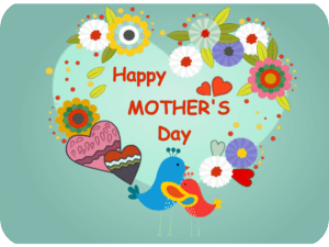 Mothers Day Colorful Birds Flowers V2