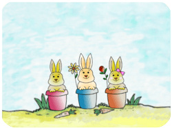 Spring Easter Bunnies Flower Pots