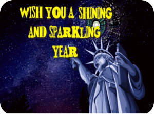 New Year Sparkling Statue Of Liberty