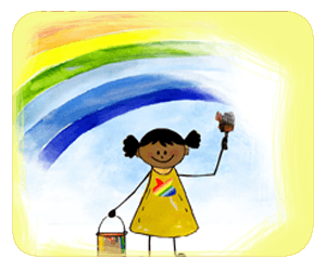 Colorful Rainbow Art Girl