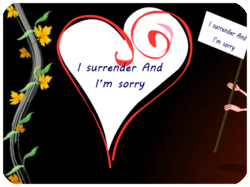 Apology Heart Flowers Sign
