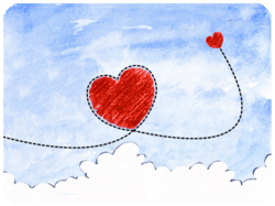 Valentine Hearts Floating Sky