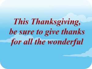 Thanksgiving Gratitude Blue Skies