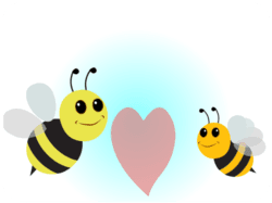 Cute Valentines Bees Heart