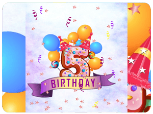 Fifth Birthday Colorful Balloons