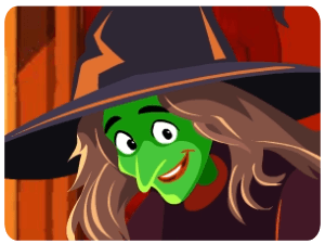 Halloween Witch Smiling Green
