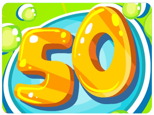 Fifty birthday balloons bubbles