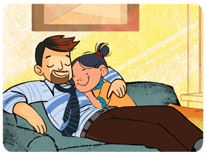 father daughter hugging
