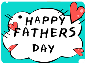 Happy fathers day colorful hearts