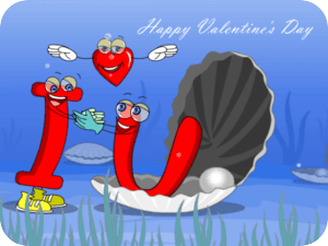 Valentines Day Red Letters Ocean