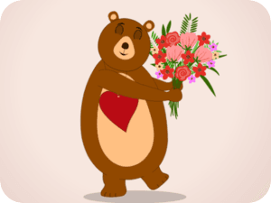 Cute Bear Valentines Flowers