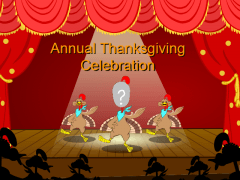 thanksgiving dancing turkeys stage