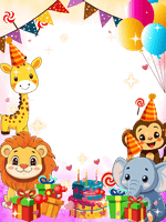 Happy Birthday animals frame