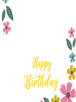 Happy Birthday floral frame