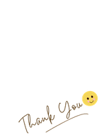 Thank you frame with a smiling emoji.