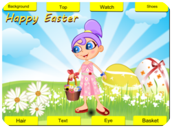 Easter Girl Basket Flowers