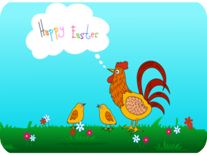 Happy Easter Rooster Chicks