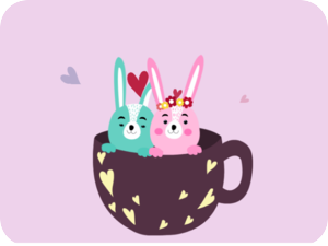 Cute Valentine Bunnies Teacup