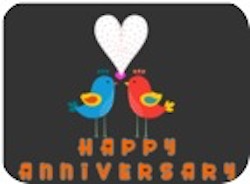 Happy Anniversary Colorful Birds