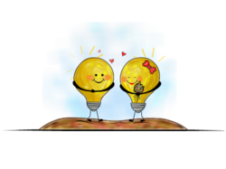 Happy Anniversary Lightbulb Couple
